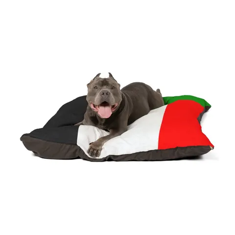 Sudan Red White Black Triangle Pet Bed — other view