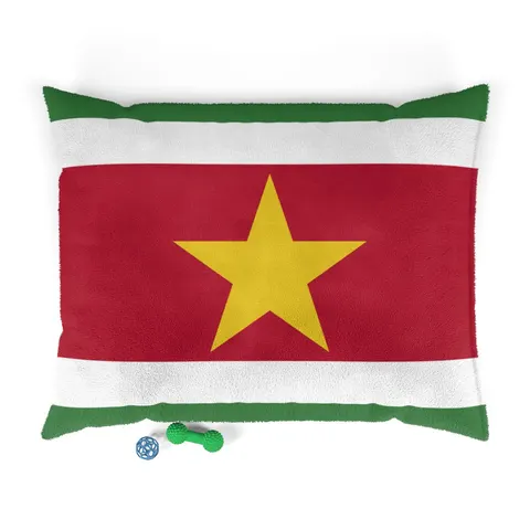 Suriname Red Green White Star Pet Bed — front view