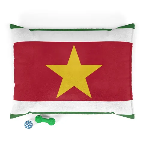 Suriname Red Green White Star Pet Bed — front view