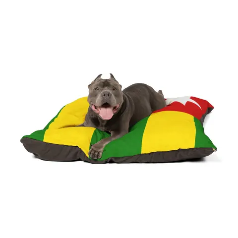 Togo Green Yellow Stripes Pet Bed — other view