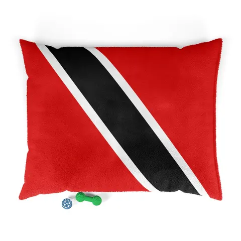 Trinidad & Tobago Diagonal Stripe Pet Bed — front view
