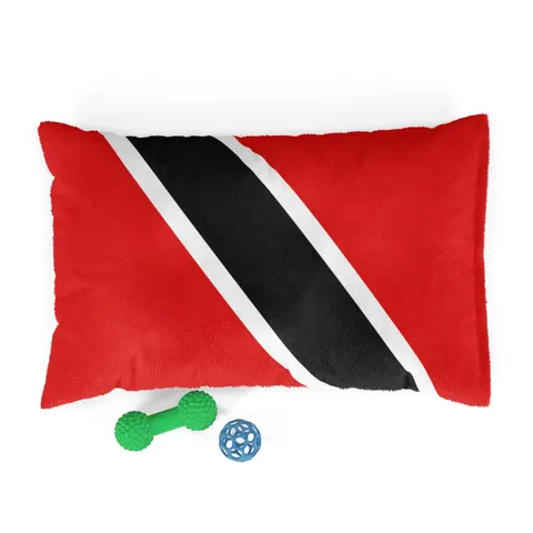 Trinidad & Tobago Diagonal Stripe Pet Bed — front view