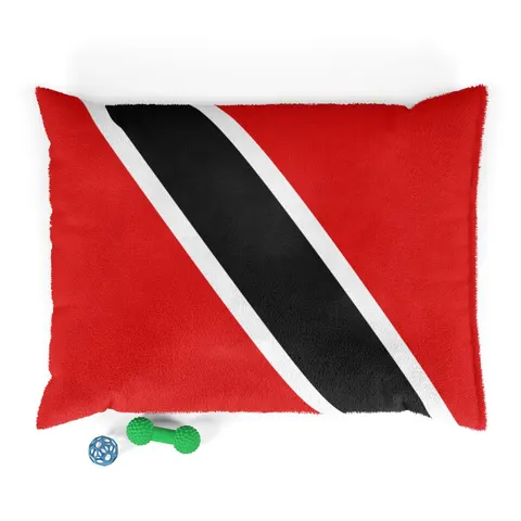 Trinidad & Tobago Diagonal Stripe Pet Bed — front view