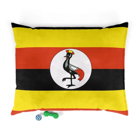 Uganda Black Yellow Red Bands Pet Bed — front view