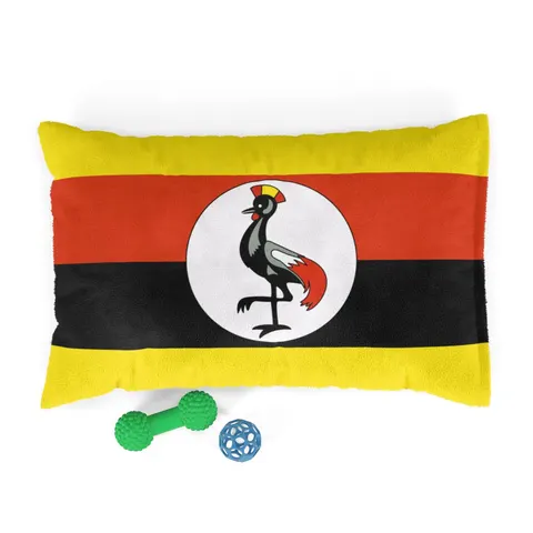 Uganda Black Yellow Red Bands Pet Bed — front view