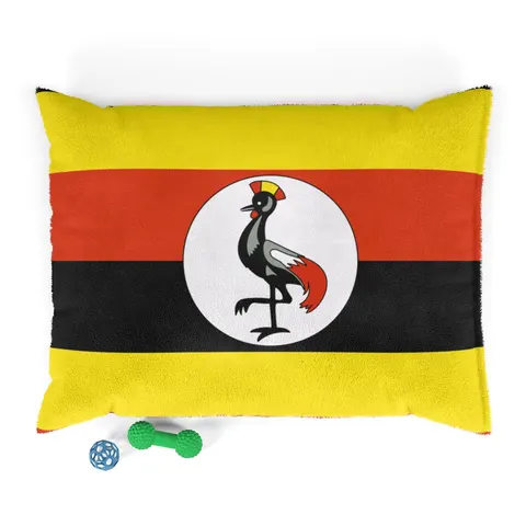 Uganda Black Yellow Red Bands Pet Bed — front view