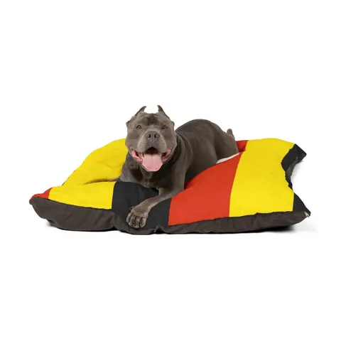 Uganda Black Yellow Red Bands Pet Bed — other view