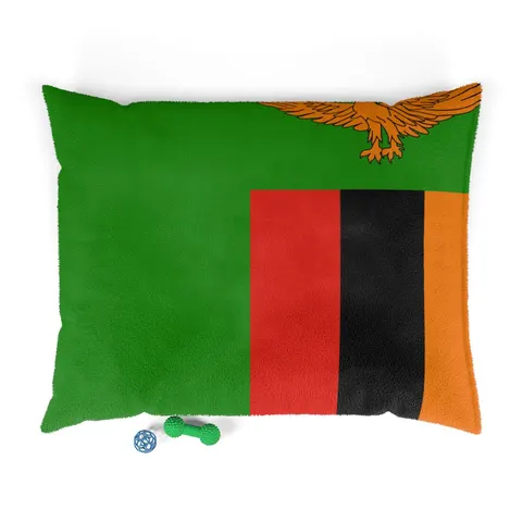 Zambia Green Field & Orange Eagle Pet Bed — front view