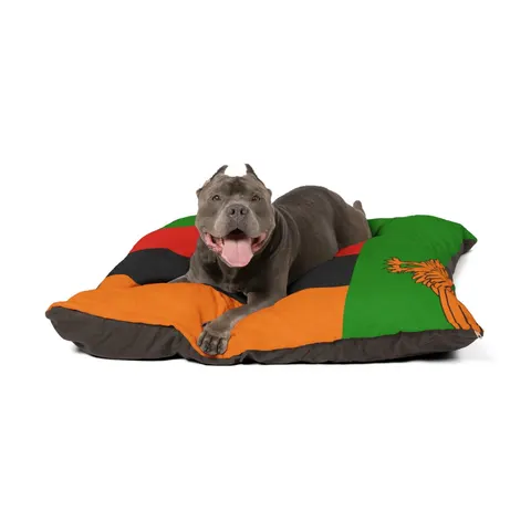 Zambia Green Field & Orange Eagle Pet Bed — other view