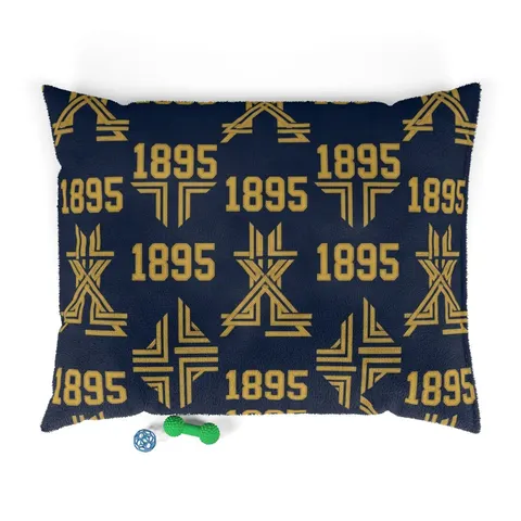 Fort Valley State 1895 Blue & Gold Pet Bed — front view