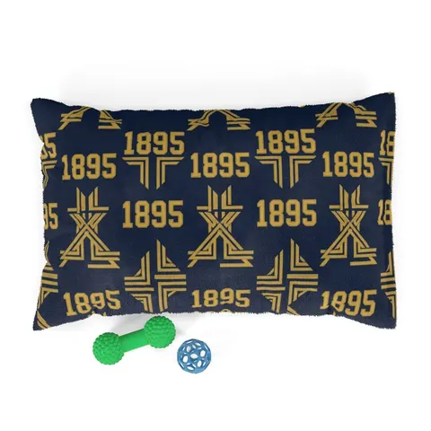 Fort Valley State 1895 Blue & Gold Pet Bed — front view