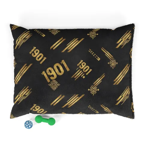 Grambling 1901 Black & Gold Edge Pet Bed — front view