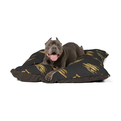 Grambling 1901 Black & Gold Edge Pet Bed — other view