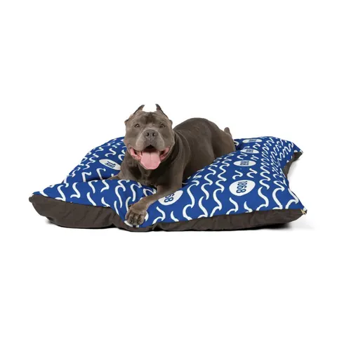 Hampton 1868 Blue & White Wave Pet Bed — other view
