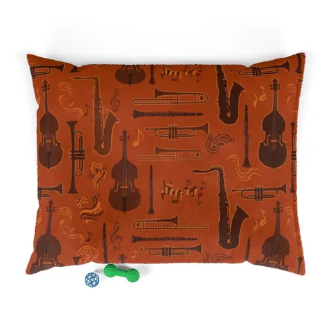 Harlem Jazz Silhouettes Pet Bed — front view