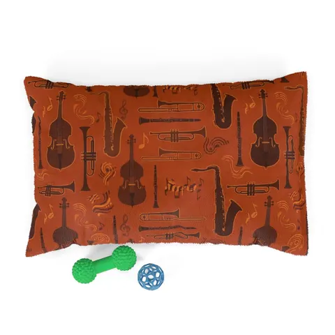 Harlem Jazz Silhouettes Pet Bed — front view