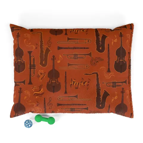 Harlem Jazz Silhouettes Pet Bed — front view