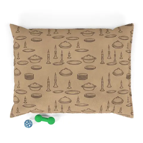 Holiday Family Dinner Icons Pet Bed — front view