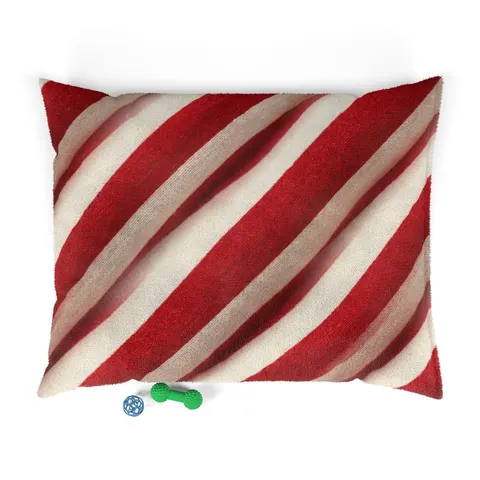 Holiday Candy Cane Twist Pet Bed — front view