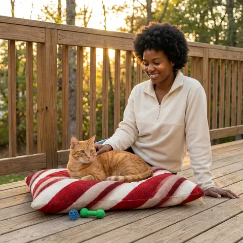 Holiday Candy Cane Twist Pet Bed