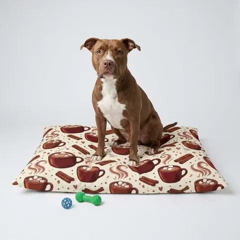 Holiday Hot Cocoa & Marshmallows Pet Bed