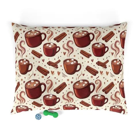 Holiday Hot Cocoa & Marshmallows Pet Bed — front view
