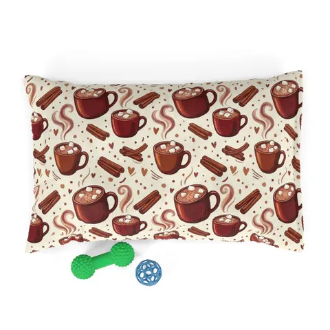 Holiday Hot Cocoa & Marshmallows Pet Bed — front view