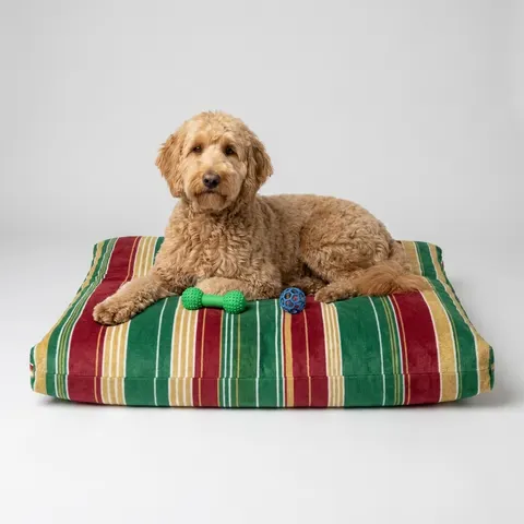 Holiday Gift Wrap Stripes Pet Bed