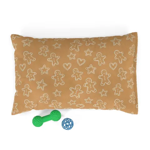 Holiday Gingerbread Cookie Pattern Pet Bed — front view