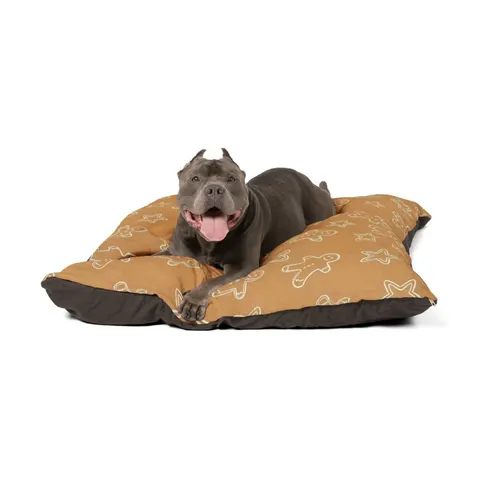 Holiday Gingerbread Cookie Pattern Pet Bed — other view