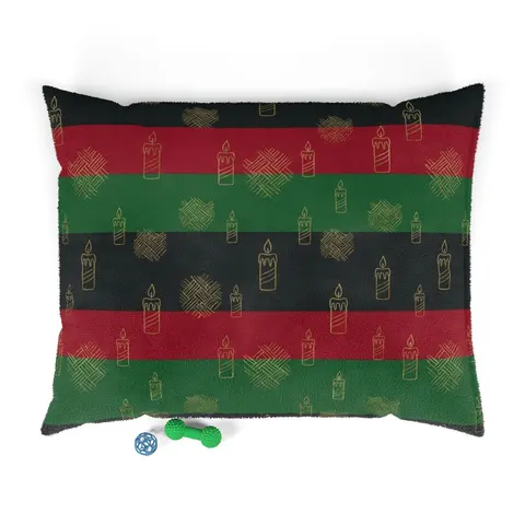 Holiday Kwanzaa Karamu Colors Pet Bed — front view