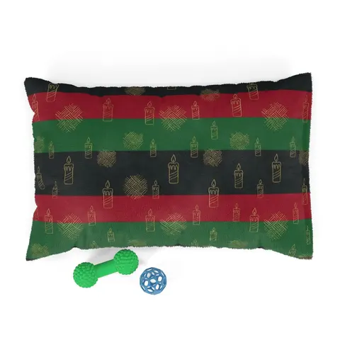 Holiday Kwanzaa Karamu Colors Pet Bed — front view