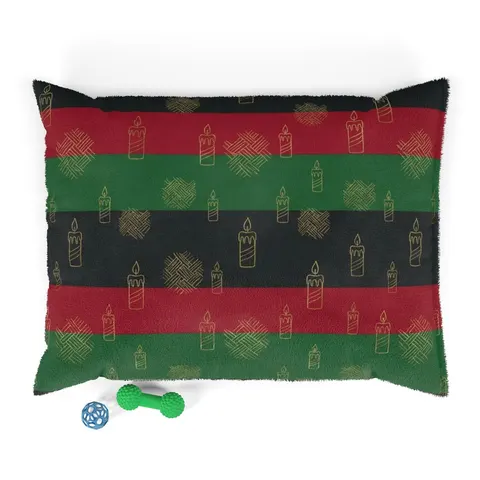 Holiday Kwanzaa Karamu Colors Pet Bed — front view