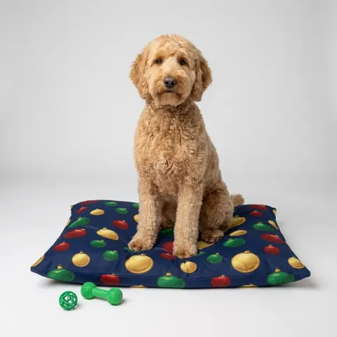 Holiday Glass Ornament Scatter Pet Bed