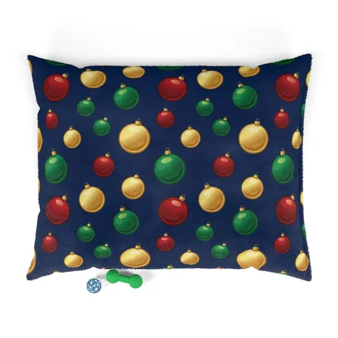 Holiday Glass Ornament Scatter Pet Bed — front view
