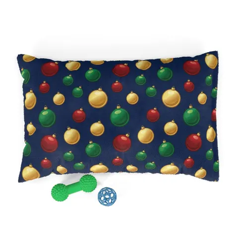 Holiday Glass Ornament Scatter Pet Bed — front view