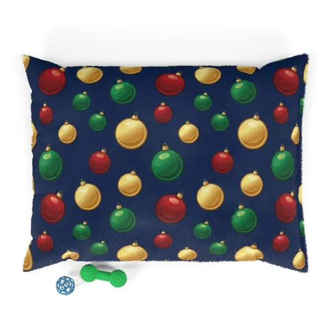 Holiday Glass Ornament Scatter Pet Bed — front view
