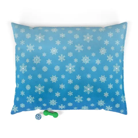 Holiday Snowflake All-Over Pet Bed — front view