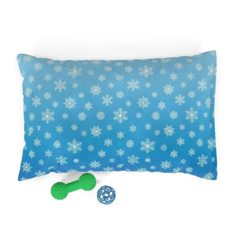 Holiday Snowflake All-Over Pet Bed — front view