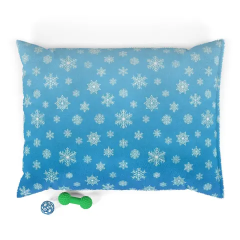 Holiday Snowflake All-Over Pet Bed — front view