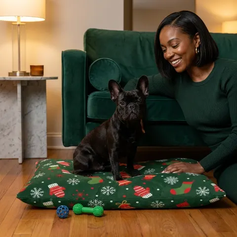 Holiday Ugly Sweater Icons Pet Bed