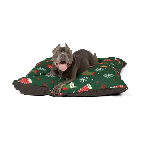 Holiday Ugly Sweater Icons Pet Bed — other view