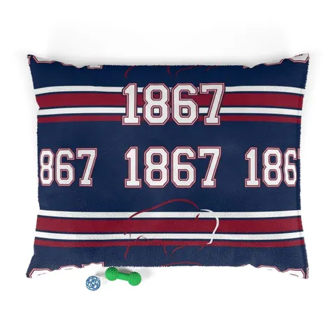 Howard 1867 Navy & Crimson Pet Bed — front view