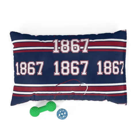 Howard 1867 Navy & Crimson Pet Bed — front view