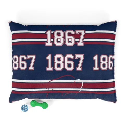 Howard 1867 Navy & Crimson Pet Bed — front view