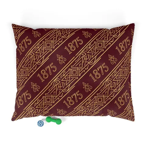 Huston-Tillotson 1875 Maroon & Gold Pet Bed — front view