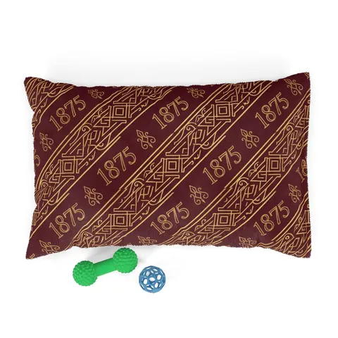 Huston-Tillotson 1875 Maroon & Gold Pet Bed — front view