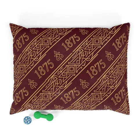 Huston-Tillotson 1875 Maroon & Gold Pet Bed — front view