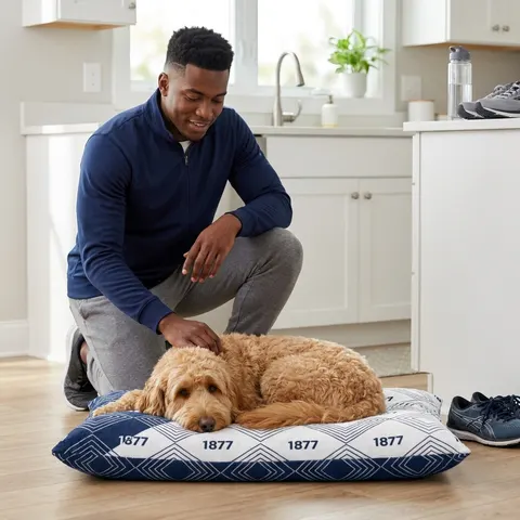 Jackson State 1877 Blue & White Split Pet Bed