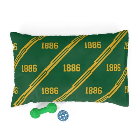 Kentucky State 1886 Green & Gold Pet Bed — front view